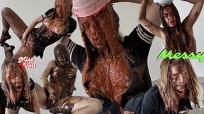 Soo Messy! Dunking and Pouring! I Jerk off Covered!