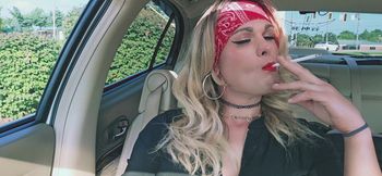 Kylie Babes Smoking Fetish Car Play