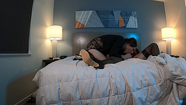 Removing Crossdresser's Chastity Cage then Giving Blowjob