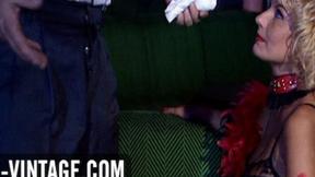 ”Vintage groupsex in a bar champagne BJ & riding”