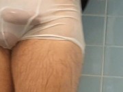 Wet vs Dry 4K White Transparent Mesh Underwear Try-on Review