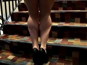 Big thick calves walking and flexing