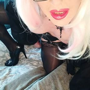 Trans stockings and lingerie play