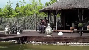 Blonde Babe Gangbanged by Black Stepbrothers Poolside