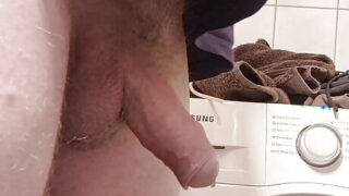 Amateur European guys with big cocks give handjobs and fuck in the bathroom