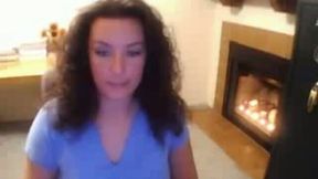 That busty brunette lady on webcam having fun on webcam