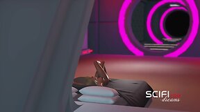 Sci-fi. sultry 3d transvestite having a good time with a lesbian