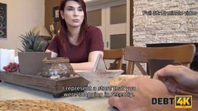 DEBT4k. Bank agent gives pregnant MILF delay in exchange for quick sex