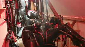 Rubber Drone Restrained And Fucked