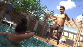 Exibitionist Wife by Wihte Foam - Shower Sex with Stepmommy, Naked Yoga 5
