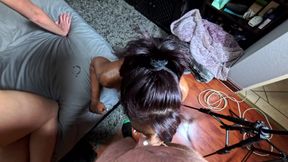 I Got Spit Roasted by My Boyfriend and a Desi MILF, Deep Creampie.