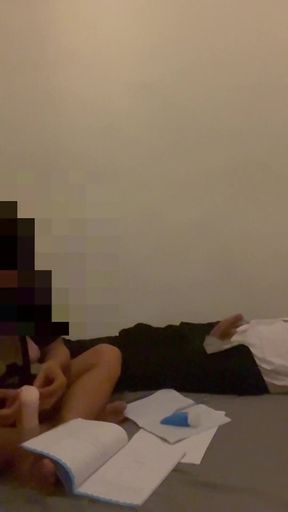 Powerful moment from &quot;Young student asian twink just 18 helps old English teacher shoot huge cum load.&quot;