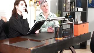 Slim trans Autumn Rain offers cock for a ride in an GROUP SEX session