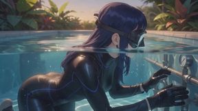 Underwater Fetish Stories #7B: Neoprene Embrace and Full Face Mask Discovery (Animated)