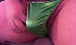 Green Satin Thong Jerk