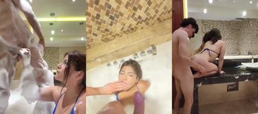 Latina hot tub sex with peruvian 18 year old destroying her man