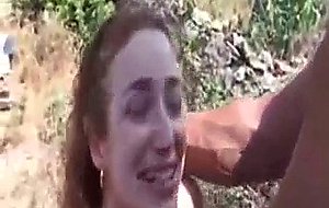 Red head gets fucked along side of road amateur video