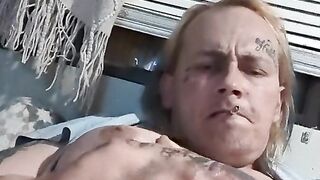 Transgirl solomaterbation smoking jizz shot