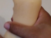 Hot Latino Thug Almost Did Self Facial While Masturbating With Pocket Pussy