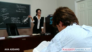 Teacher in glasses Ava Addams gets big tits fucked