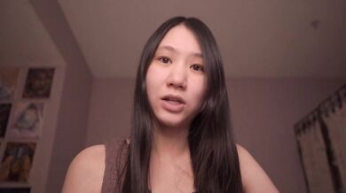 Cute Asian good girl whispers ASMR solo to climax