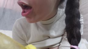 My Pregnant Wife Masturbates in a Yellow Dish Glove and Talks About How Much She Loves Masturbating in a Dish Glove and Wants