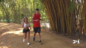 Busty Latina neighbor gets railed in the park