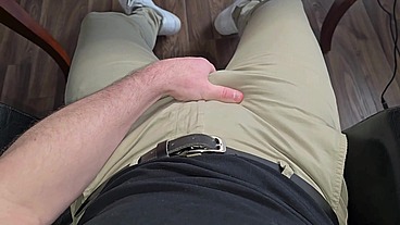 PhantomGentX Calvin Klein Unzip Tease! Muscular Daddy Rubs Bulge & Cums Big Cock