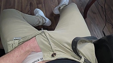 PhantomGentX Calvin Klein Unzip Tease! Muscular Daddy Rubs Bulge & Cums Big Cock