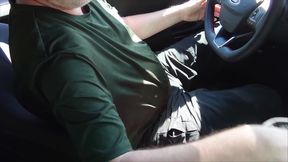 Nylonjunge Driving Car in Black Pantyhose