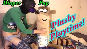 Diaper Pup Plushy Playtime! Padded humping and stickies feels so good on my favorite big soft toy