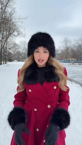 Winter coat and fur hat