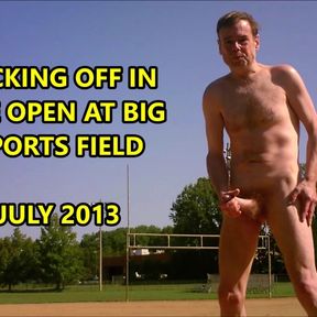 Naked JO On Ball Field In Big Open Park July 2013