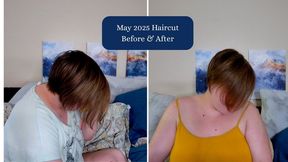 Before and After Haircut May 2025 – Brunette Short Hair Style MILF