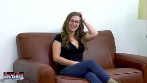 Busty Nerdy Beauty Kay Lee Sucks A Big Cock And Gets Her Pussy Fucked!