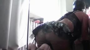 Perfect-assed MILF in Pantyhose Giving a Blowjob