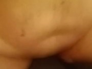 Chubby hump pillow and dry cum in chastity cage