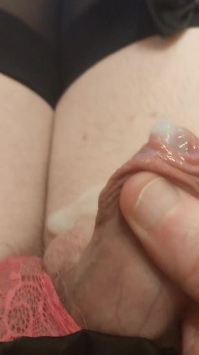 Sissy Cumshot in Skirt &amp; Lingerie