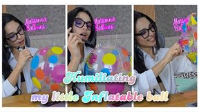 Humiliating my little inflatable balll