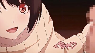 Tiny evil hentai slut rides a lucky dude while sitting on him