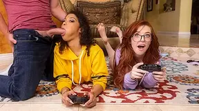 Gamer Chick Threesome Action Video With Van Wylde, Jeni Angel, Madi Collins - Brazzers