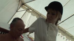 Babe gets ass spanked and pussy screwed by older man