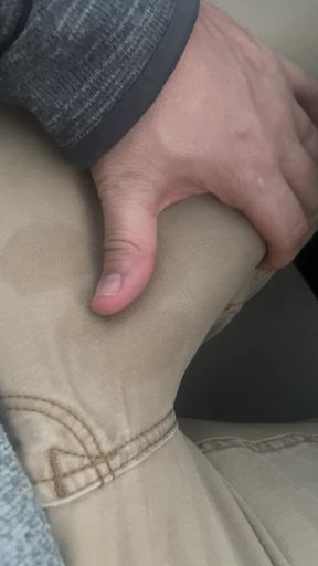Driving with a huge hard bulge in my khakis