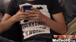 MachoIO.com - Hot twink wears seductive jockstrap during bareback pounding