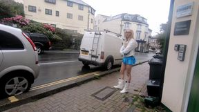 Inappropriate skirt for windy days