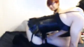 Amateur crossdresser in lingerie gets his ass licked