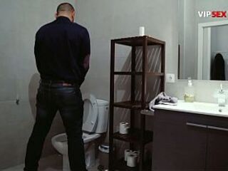Homo Coarse Doggy Anal... That guy Pulls His Panties Down and Gets Bent Over the Sink for a Hard Banging