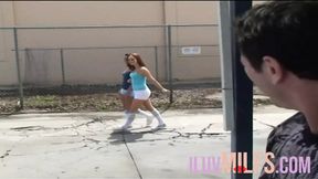 Two compact-titted babes get rough in a merciless threesome