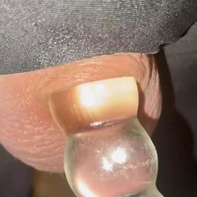 Glass micro penis fuck fest