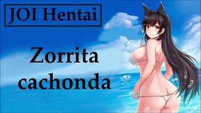 Horny Anime Babe Gives JOI Blowjob Instructions in Spanish Bikini Scene